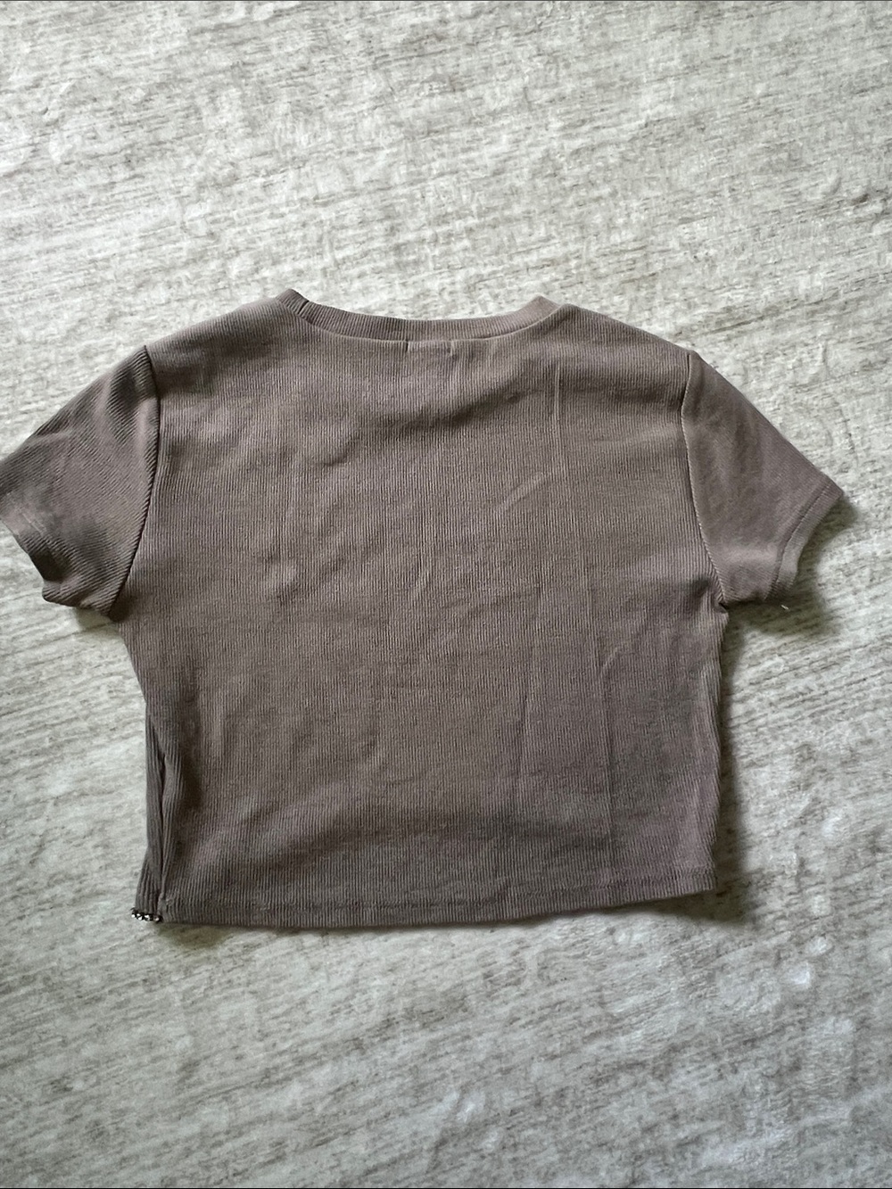 Garage Brown Ribbed Crop Tee - Picture 3 of 3